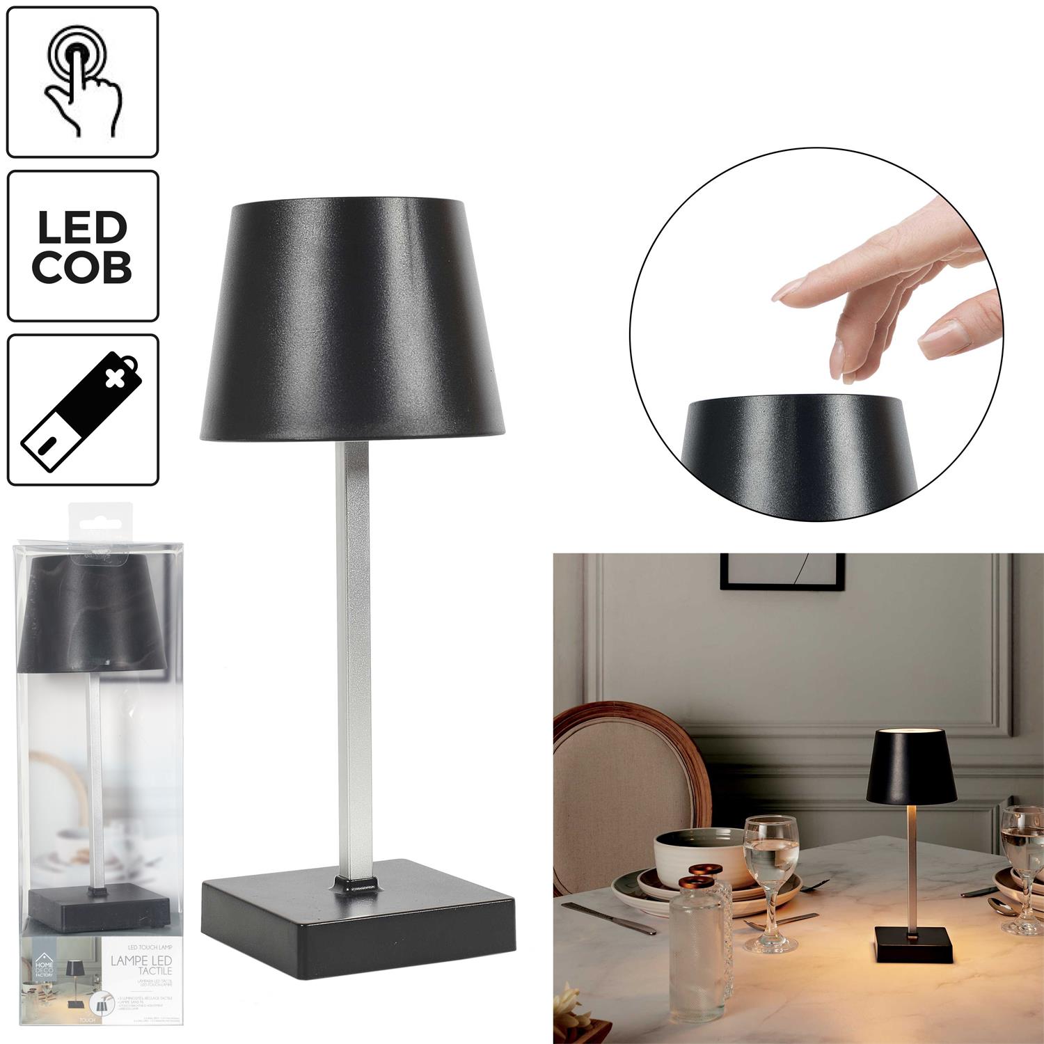 Lampe de table LEDSydney Lampe de chevet LED Touch Dimmable 3000K 12W